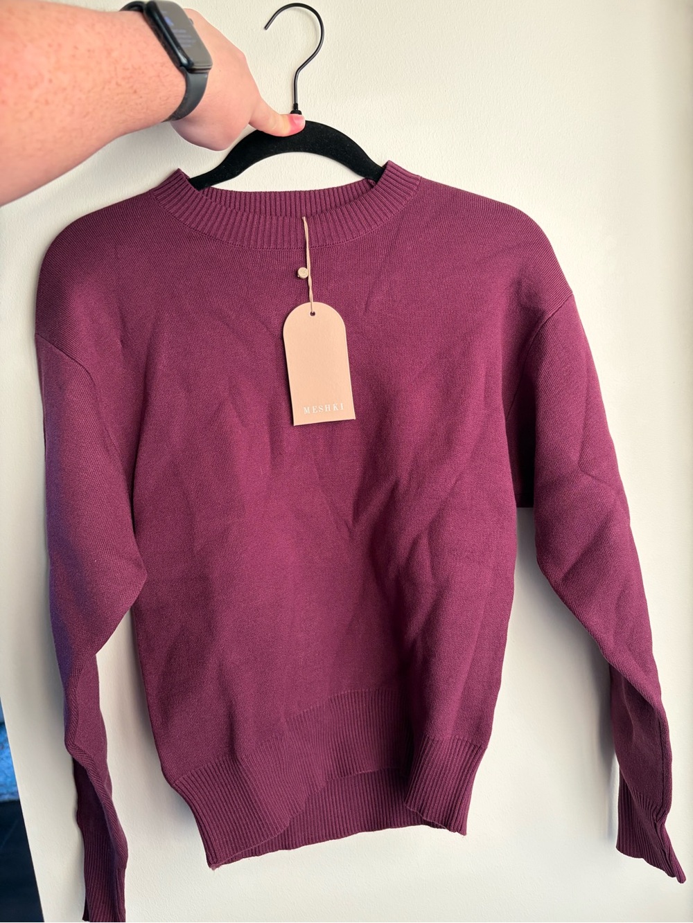Meshki Women's Plum Crew Sweater Pullover